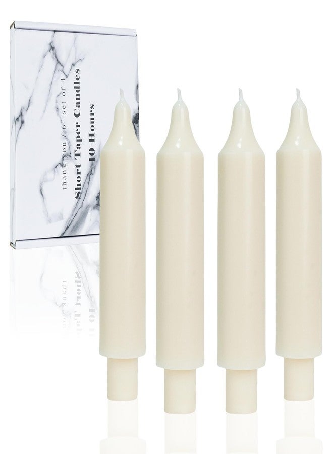 LPUSA Candlesticks Short Taper Candle Ivory Candle Sticks Dripless Tapered Candles for Christmas Table Decor Weddings Women Gifts 6 inch Set of 4,Ivory New - Image 1